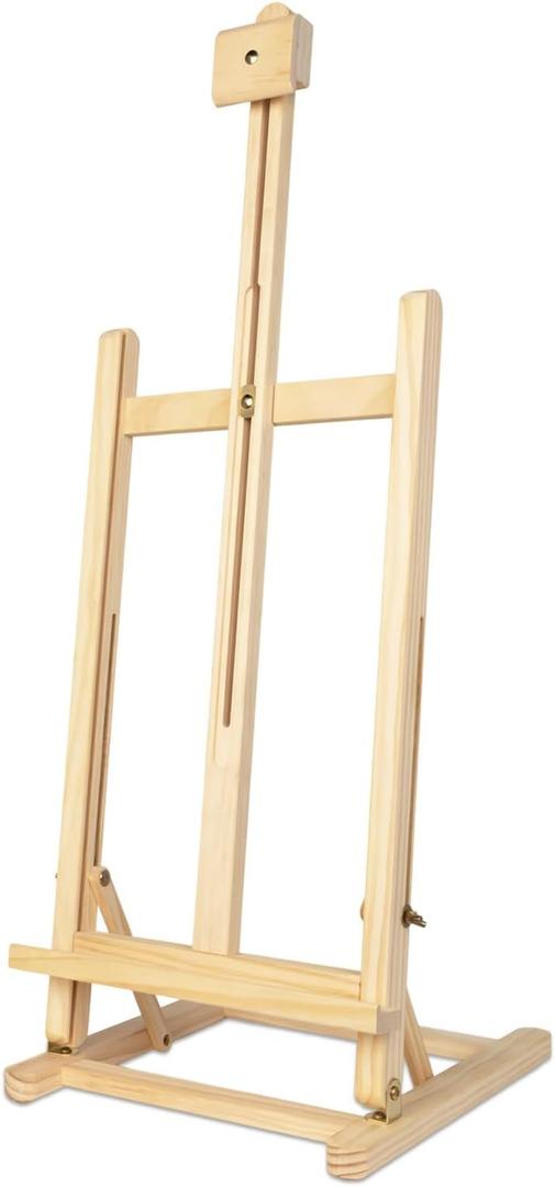Heavy-Duty H-Frame Tabletop Easel, Adjustable Wood Painting Easel for Canvas Up to 24", Sturdy & Stable Art Easel for Oil Acrylic Watercolor Painting - for Adults, Artists, Beginners, Classrooms, 29x9.5x80cm H-Frame Easel