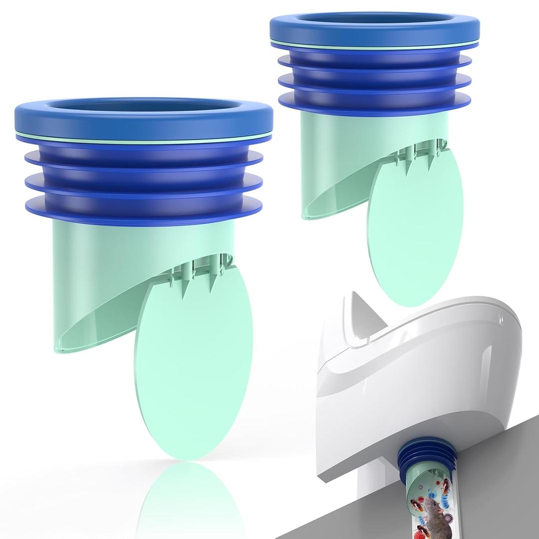 2pcs Toilet Flanges Wax Rings with Prevent Backflow Valve, Thick Wax Bowl Ring Fits 3.2-4 inch Waste Lines, Toilet Wax Ring Replacement Kit for Toilet Gas Odor and Watertight Sealing (Blue)