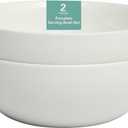 Gibson Home Extra Large Serving Bowls Set of 2-100 oz 10-Inch White Porcelain Salad Bowl Set, Stackable Ceramic Kitchen Bowls, Dishwasher & Microwave Safe
