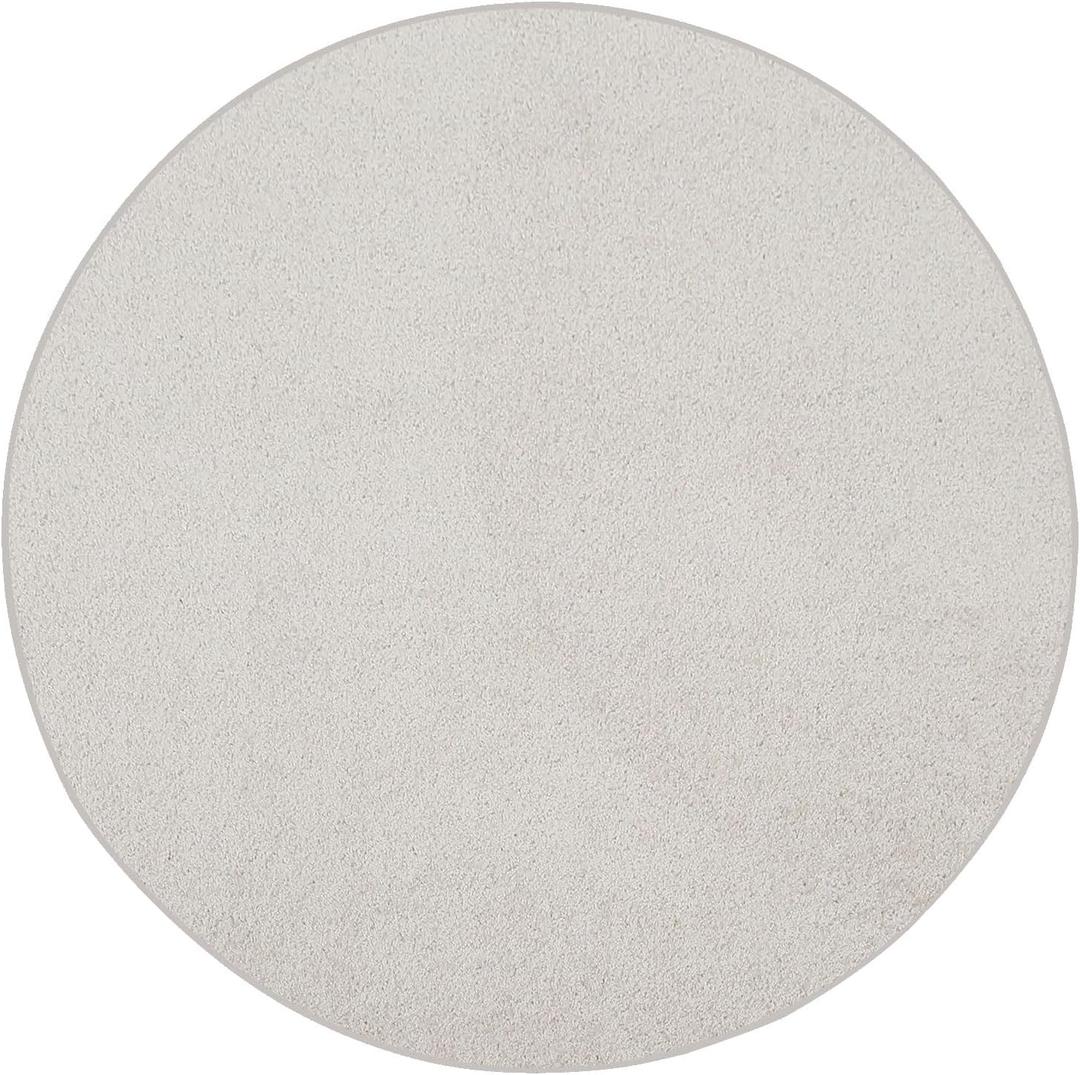Bright House Solid Color Round Shape Area Rugs Off White - 2' Round, Indoor, Stain & Fade Resistant, Perfect for Living Room, Bedroom, Dining Room, Entryway, Doorway, Pet & Kids Friendly Rug, Wedding