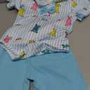 Infant Baby Boy Easter Outfit Bunny Print Bowtie Dress Romper and Suspender Pants Gentleman Suit (12-18 Months, Sky Blue)