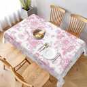 BETGINY Pink Floral Tablecloth 60 x 120 Inch Rectangle Chinoiserie Flowers Decorative Table Cloth Rustic Fabric Farmhouse Washable Table Cover for Picnic Party Holiday Home Indoor Outdoor