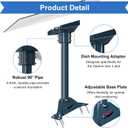 Starlink Gen 3 Mount Adapter Aluminum Alloy, 15.7" Heavy Duty Steel Pivot Pole Pipe with Adjustable Base Mount Kit Compatible with Starlink V3 Standard Dish for Roof