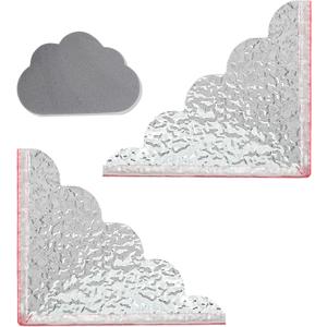 2 Pack Shower Splash Guard, Adhesive Bathtub and Sink Corner Water Guards, Clear Water Barrier with Cloud Sponge for Bathroom, Tub, Shower Stall