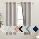 NICETOWN Brich Vintage Open Linen Weave Flax Thermal Curtains, 100% Blackout Curtains 63" Long for Dining Room, Soundproof Window Treatment Drapes for Gym Room, 42" Wide Per Panel, Set of 2