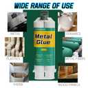 2 x Metal Repair Glue, Muffler Repair kit, Epoxy Adhesive, Liquid Weld for Metal, for Stainless Steel, Plastics, Aluminum, Welding Metals to Metals Glue, high StrengthHeat and Water
