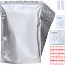 15 Pack 5 Gallon Mylar Bags with Oxygen Absorbers - 10.5 Mil Mylar Bags for Food Storage with 15 Single Sealed 2000cc Oxygen Absorbers & Labels & Clips - for Long Term Food Storage