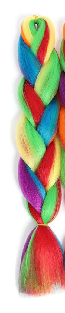 Braiding Hair Fiber Mix Four Silky Colorful Twist Braiding Hair Rainbow Colors Extensions Synthetic