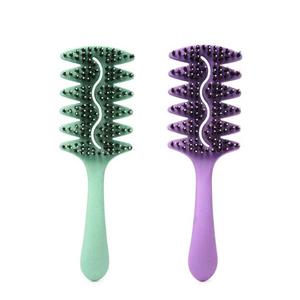 2PCS Defining Brush for Curly Hair Wet, Curly Hair Brush, Vented Curl-y Hair Brush Defining for Shaping and Definin-g Curl-y Hair, Rib Comb for Women & Men, Wet & Dry Use (Square)