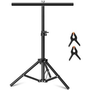Selens Photography Backdrop Stand 30 Inches Small T Shape Support Light Stands Mini Holder for Photo Studio Tabletop Desktop Background Paper, T-Shape Background Support Stand Crossbar with 2 Clamps