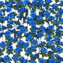 BLEUM CADE 12Pcs 98.4Ft Flower Garland Artificial Rose Vines for Bedroom, Cute Fake Hanging Flower Vines Floral Garland Decorations for Wedding Party Wall Room Decor Aesthetic