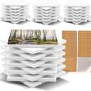 48 Pack Sublimation Blanks Coasters Bulk, 4 Inch Glossy White Glazed Ceramic Tiles Bulk with Cork Backing Pads, Heat Transfer Cup Mat for DIY Crafts Home Kitchen Decor (Square 48PCS)