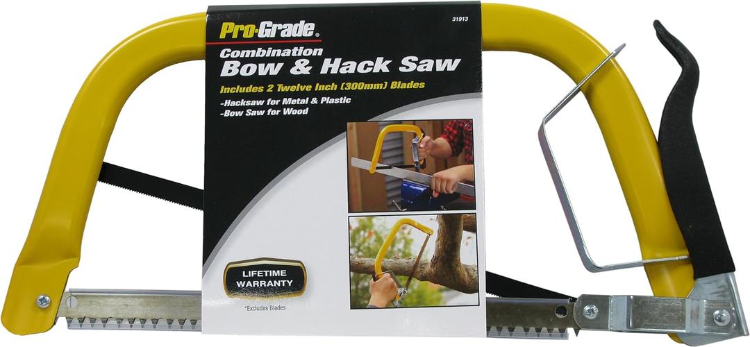 Pro-Grade Tools COMBINATION BOW SAW & HACKSAW,Yellow,One Size,31913