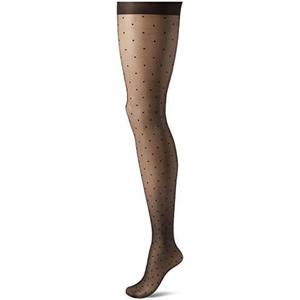Hanes Script Women's Fashion Dot Compression Tights for Leg Support, Control Top, Sheer Toe, Black
