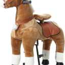 JoJoPooNy Ride on Horse Toy, Kids Ride on Toy for 6-14 Years Old, Premium Riding Horse Plush Animal Toy, Walking Horse Toy with Wheels (36 Inch Height)