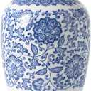 Blue and White Vase, Blue Vases Home Décor, Chinoiserie Vase, Blue and White Porcelain, Ceramic Vase for Home, Living Room, Bookshelf, Mantle Fireplace,Table Centerpieces
