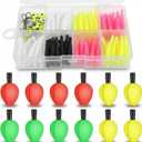 Gemscream 93 Pieces Fishing Tackle Kit with 12 Assorted Color Floats + 81 Pcs Artificial Soft Baits Durable Plastic Lures, Fits All Fishing Scenes