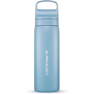 LifeStraw Go Series – Insulated Stainless Steel Water Filter Bottle for Travel and Everyday Use, Removes Bacteria, Parasites and Microplastics, Improves Taste, 18oz Icelandic Blue