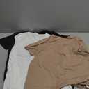 3 Pack Boys' T-Shirts Short Sleeve Crew Neck Kids Shirts Loose Fit Teen Basic Soft Plain Tees, Khaki, White, Black, 14-16 Years