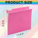 3 x 6 Pack Pink Hanging File Folders with Pocket,Letter Size Decorative Colored File Folder Cute Pretty Hanging Folder for Office Home School with 1/5-Cut Adjustable Tabs
