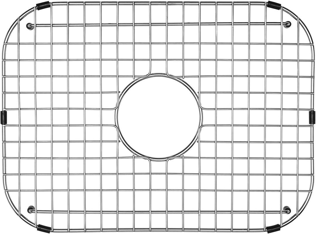 Serene Valley Sink Grid 18-1/8" L x 13-3/8" W, Centered Drain with Corner Radius 3-1/2", NDG1813C, Medium