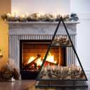 2-tier Firewood Rack Indoor winter Tree Log Holder 30 Inch (H) Heavy Duty Metal Firewood Storage Holder Stacker Organizer for Outdoor winter Fireplace Farmhouse Decor Housewarming Gift