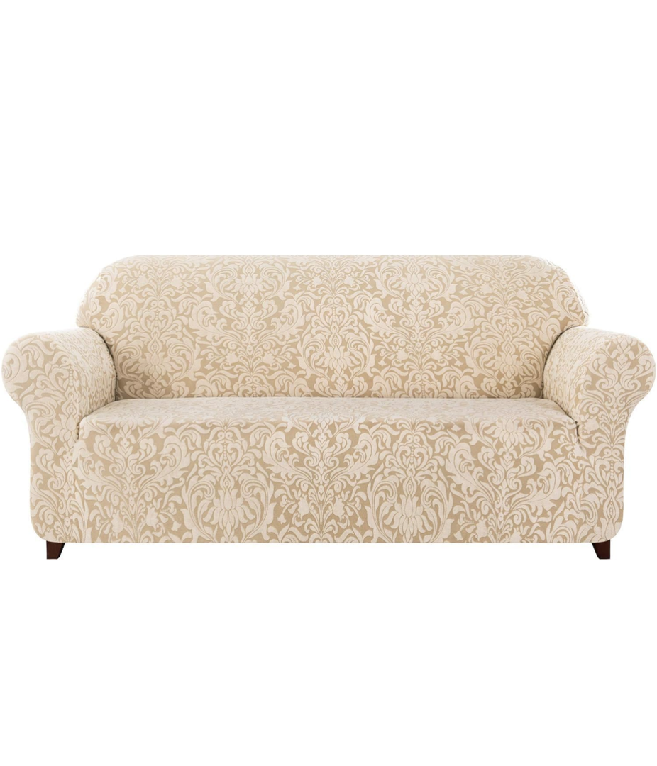 SUBRTEX Sofa Slipcover 1-Piece Jacquard Damask Couch Cover High Stretch Furniture Protector for Armchair in Living Room for Kids, Pets(Medium)
