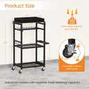 Snughome 4-Tier Tool Organizer Cart with Magnetic Tool Holder Strip, Tool Rack for Garage 300 lbs Heavy Duty Utility Rack for Workshop, Rolling Power Drill Holder & Tool Storage Cart, Gift for Men