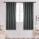 Deconovo Blackout Curtains  Room Darkening, Noise-Reducing, Thermal Insulated  Energy-Efficient Window Treatment for Bedroom, Living Room & Home Office  2 Panels, Dark Grey, 42W x 63L Inch (42"W x 63"L (Pack of 2))
