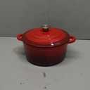 MAISON ARTS Enamel Cast Iron 7 Piece Cookware Set, Heavy Duty Dutch Ovens Pot with Lid, Red Non Stick Pots and Pans Sets, Oven Safe up to 500F