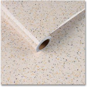 CRE8TIVE Granite Contact Paper Waterproof 24"x118" Granite Wallpaper Peel and Stick Countertops Self Adhesive Removable Yellow Marble Glossy Vinyl Film for Bathroom Walls Sink Kitchen Cabinets Desk