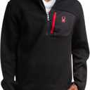 Spyder Mens Quarter Zip Pullover Sweater - Performance Fleece 1/4 Zip Pullover Mens Golf Shirts for Workout Hiking Running (Small, Black)