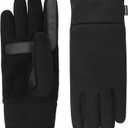 Isotoner Mens Tech Stretch Touchscreen Texting Double Lined Cold Weather Gloves with Water Repellent Technology, Size: X-Large (Black)