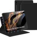 Magnetic Case for Galaxy Tab S8 Ultra 2022 14.6 Inch (SM-X900/X906) with S-Pen Holder, Lightweight and Slim Magnetic Stand Case with Auto Sleep/Wake, Black