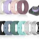 10 Pack Ring Cover Compatible with Oura Ring Gen 4/4 Ceramic, Oura Ring Gen 3 Horizon/Heritage, Surport Charging with Cover on, Anti-Scratch Elastic Silicone Ring Protector for Men Women Working Out (2Clear+8 other colors)