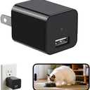 ULar Plug-in Indoor Camera, 4K UHD WiFi Small Cam, 16GB SD Card Included Wall Outlet Powered, Remote APP View & Motion Detection for Pets -No Audio