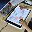 Light Box Drawing Pad, Tracing Board with Type-C Charge Cable and Brightness Adjustable for Artists, AnimationDrawing, Sketching, Animation, X-ray Viewing (A4) Not Rechargeable
