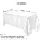 TURSTIN 4 Packs Satin Tablecloth 102 x 58 Inch Overlay Satin Table Cover Rectangle Bright Silk Tablecloth Smooth Fabric Table Decoration for Wedding Banquet Party Events, White