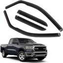 4 PCS in-Channel Rain Guards for Trucks 2019-2024 Dodge Ram 1500 Quad Cab, Smoke Tinted Window Deflectors, Extra Durable Vent Window Visors, Vent Shade Shield 2020 2021 2022 2023