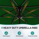 AreShark 9 FT Patio Umbrella for Outdoor, Outdoor Table Umbrella with Push Button Tilt and Crank, Outdoor Patio Umbrellas with 8 Sturdy Ribs for Market, Garden, Pool (Dark Green)