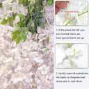 12Pcs Artificial Wisteria Flowers 3.6 Feet/Piece White Dense Artificial Fake Wisteria Vine Ratta Hanging Garland Silk Flowers String Home Party Wedding Decor(White-Dense)