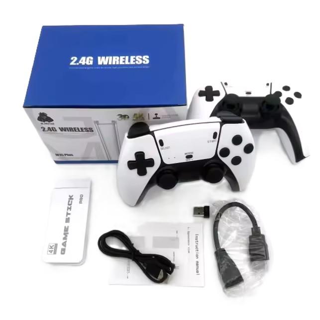 2.4G Wireless Game Controller Set, Dual Gamepad with USB Receiver, White and Black, Classic Game Console Support, 10 Simulator Compatible