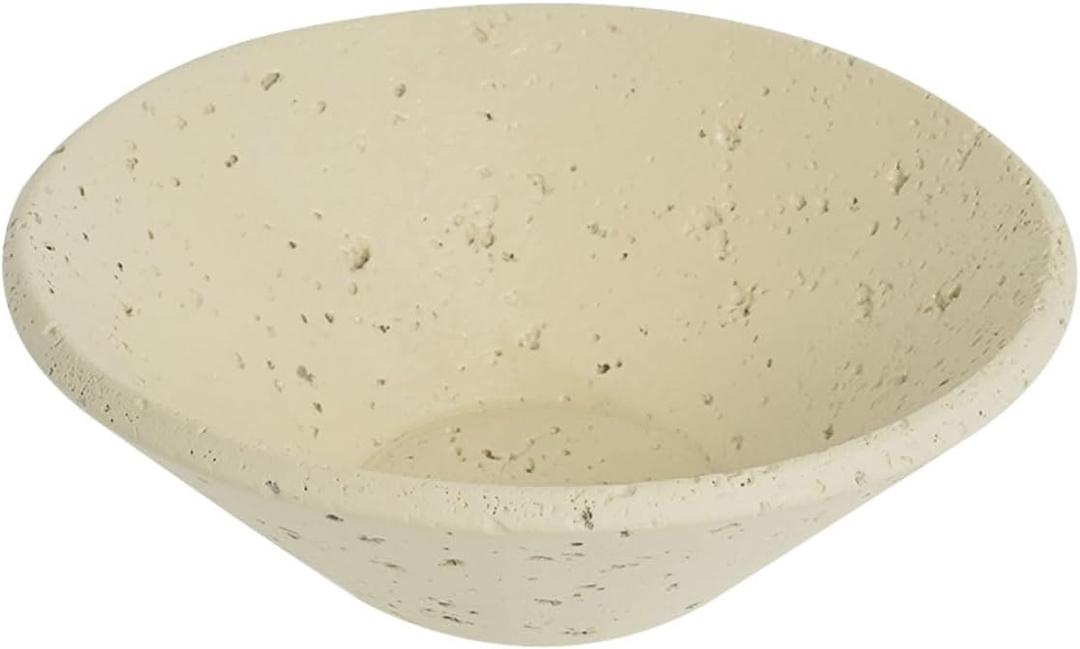 Decorative Bowl-Concrete Fruit Bowl for Kitchen Counter,Modern Key Bowl for Entryway,Small Candy Bowl,Dining Table Coffee Table Room Decor (Beige, 7")