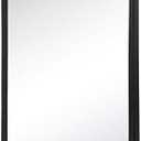 TEHOME 12x16 Matt Black Metal Framed Bathroom Mirror for Wall in Stainless Steel Matte Black Rounded Rectangular Bathroom Vanity Mirrors Wall Mounted