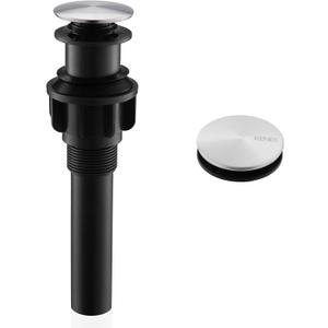 KENES Bathroom Vessel Sink Pop Up Drain Without Overflow Assembly, Lavatory Vanity Sink Drain Stopper, Anti-Clogging Drain Strainer, Brushed Nickel, KE-P300A