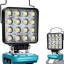 Cordless LED Work Light Compatible with Makita 18V Battery, 48W 3400LM Flashlight Portable Flood Light with USB & Type C Ports, for Hiking, Emergencies,Job Site Lighting(No Battery)