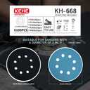 100-Pack 5 Inch 8 Holes Hook and Loop Sanding Discs,80/120/150/240/400 Grit Blue Sandpaper for Random Orbital Sander