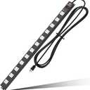 12 Outlet Surge Protector Metal Power Strip, 1800J Mountable Power Outlet, Heavy Duty Workshop Metal Power Strip for Commercial, Industrial, School and Home,15A 125V 1875W (6FT) (White)