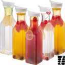 5-Pack 50 Oz Plastic Water Carafe Pitcher with Flip Top Lid, Square Base Juice Containers, Mimosa Bar Supplies Pitcher for Drinks, Water, Tea, Juice, Milk, Lemonade and Other Beverages