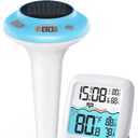 Solar Pool Thermometer Floating Easy Read, IPX8 Waterproof Digital Thermometer Wireless, Water Temperature Monitor for Swimming Pool, Hot Tub, Cold Plunge, Pond, Lake